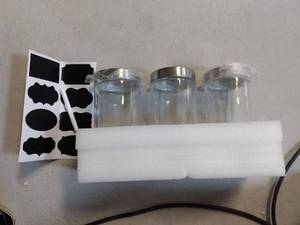 lot 1049 image: three kitchen chalkboard canisters