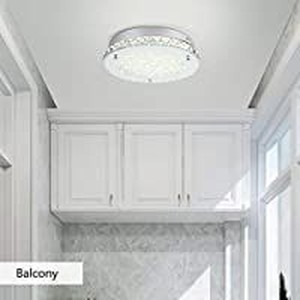 lot 1056 image: LED Ceiling Light,Modern Minimalist K9 CrystalGlassStainless Steel