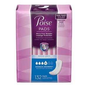 lot 1065 image: Poise Incontinence Pads, Moderate Absorbency, Regular, White