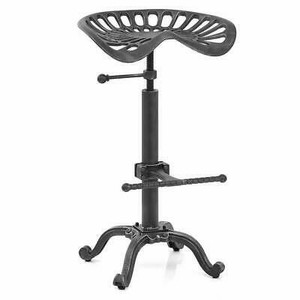 lot 6215 image: Industrial Swivel Bar Stools Adjustable Tractor Seat Counter Stools 22-29 Height