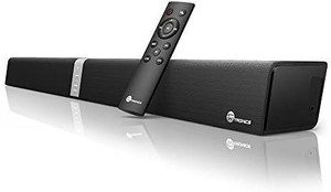 lot 6231 image: Soundbar, TaoTronics Sound Bar Wired Wireless Bluetooth Audio (34-inch Speaker, 2 Passive Radiators, Dual Connection Methods, Touch Remote Control, Wall Mountable)