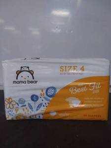 lot 7047 image: Amazon Brand - Mama Bear Diapers Size 4, 36 Count, White Print 1 Pack