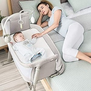 lot 9167 image: Baby Bassinet,RONBEI Bedside Sleeper Baby Bed Cribs