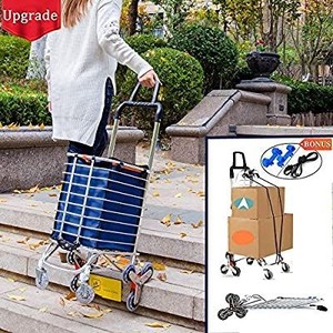 lot 9184 image: Foldable Shopping Cart Portable Grocery Cart Utility Lightweight Stair Climbing Cart with Rolling Swivel