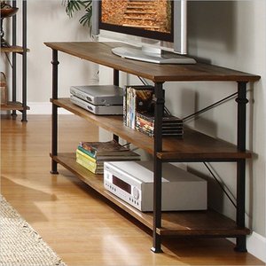 lot 1136 image: Homelegance Factory 62 x 18 Console Table, Rustic Brown