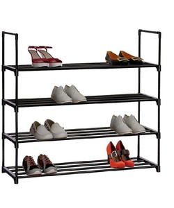 lot 1148 image: Homebi 4-Tier Shoe Rack Metal Shoe Tower 20-Pair Shoe Storage Organizer