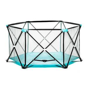 lot 1156 image: Regalo My Play Portable Playard Indoor and Outdoor with Carry Case and Washable, Aqua, 6-Panel
