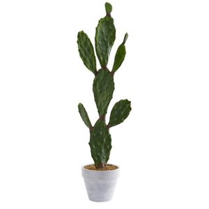 lot 1162 image: Nearly Natural 37-in. Cactus Artificial Silk Plants, Green