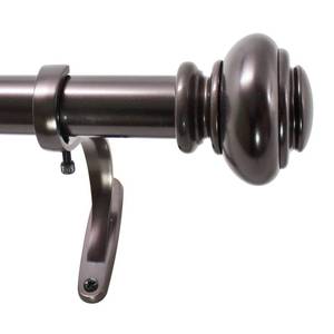 lot 1164 image: Decopolitan 1-Inch Urn Single Window Treatment Rod Set, 36 to 72-Inch, Bronze