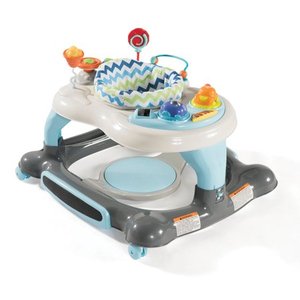 lot 1185 image: Storkcraft 3-in-1 Activity Center Walker and Rocker with Jumping Board and Feeding Tray BlueGray