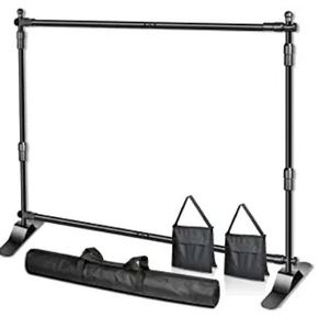 lot 1163 image: Emart 8 x 8 ft Adjustable Telescopic Tube Backdrop Banner Stand, Heavy Duty Step and Repeat Background Stand Kit for Photography Backdrop and Trade Show Display