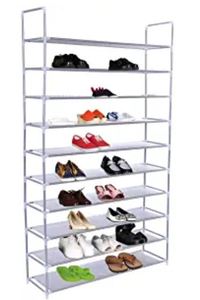 lot 1169 image: 10 Tiers Standing Shoe Tower Rack 50 Pairs Organizer Space Saving Storage Home