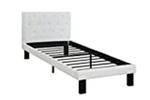 lot 1209 image: Poundex Upholstered Platform Bed, Twin