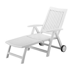 lot 1237 image: KETTLER Roma Folding Lounger in White Resin