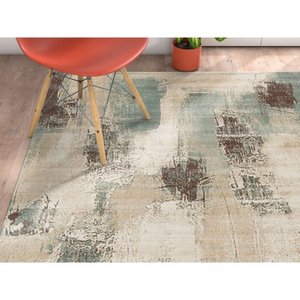 lot 1255 image: Well Woven Firenze Mandala Modern Abstract Distressed Paint Splash Blue Area Rug