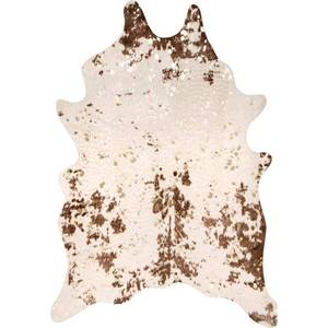 lot 1258 image: nuLOOM Iraida Faux Cowhide Shaped Rug, 5 x 6 7, Brown