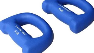 lot 1221 image: Gymenist Set of 2 Hand Shaped Neoprene Exercise Workout Jogging Walking Cardio Dumbbells Pair