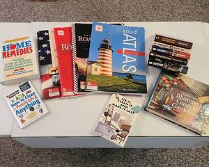 lot 1022 image: Asssorted  atlases, novels, and fix up books
