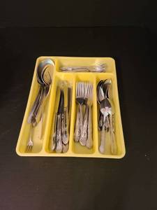 lot 1119 image: Silverware in holder