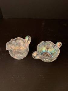lot 1209 image: Set of creamer and sugar iridescent glass