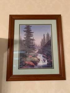 lot 1211 image: Deer and stream picture 23 x 16