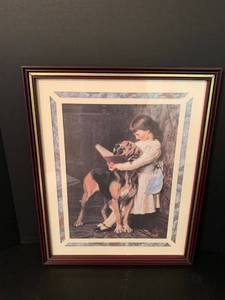 lot 1219 image: Framed art 21 x 17