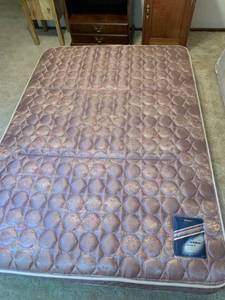 lot 1226 image: Restonic full size mattress boxspring and rails