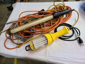 lot 3059 image: Shop lights and extension cords