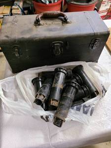 lot 3127 image: Metal tool Box and sprinkler heads