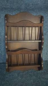 lot 250 image: Wooden Wall Shelf With Slanted Rails