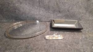 lot 275 image: Pair of Vintage Vanity Trays and Vintage Miniature Silver Plate Tea Set