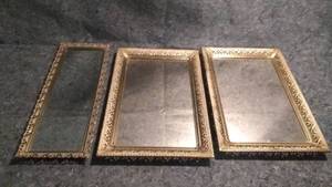 lot 323 image: Three Vintage Mirrored Trays or Wall Mirrors