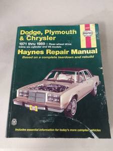 lot 6090 image: Haynes Repair Manual - Dodge, Plymouth & Chrysler 1971 thru 1989