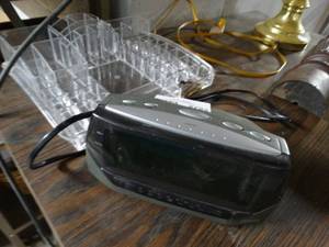 lot 2793 image: Alarm Clock and Plastic Organizer