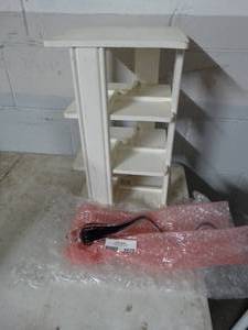 lot 2829 image: Unique Glass Sculpture and White Shelf