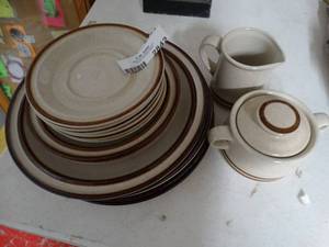 lot 2842 image: Lot of Stoneware Dish Set from Japan