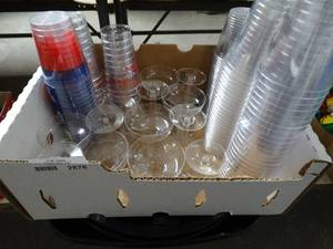 lot 2876 image: Lot of Plastic Drinkware and Serving Trays