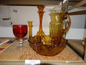 lot 2979 image: Lot of Amber Glassware