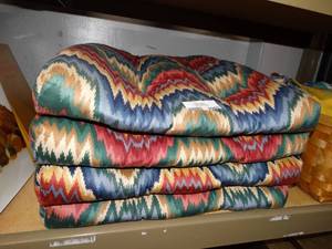 lot 2993 image: Lot of 4 Vibrant Colored Seat Cushions