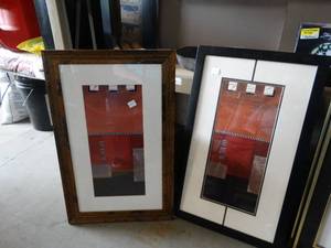 lot 3018 image: Lot of 2 Abstract Pieces of Wall Art