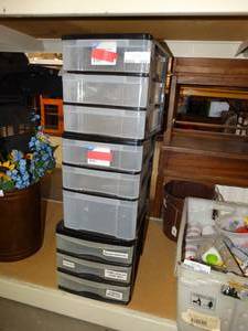 lot 3051 image: 3- 3 drawer plastic organizers