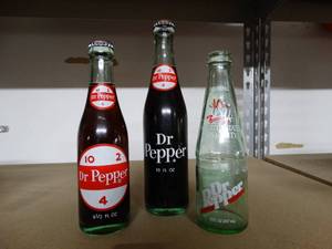 lot 3104 image: Lot of Vintage Dr. Pepper Bottles