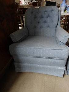 lot 3157 image: Blue Arm Chair