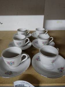 lot 3121 image: Lot of PCSA Teacups on Saucers