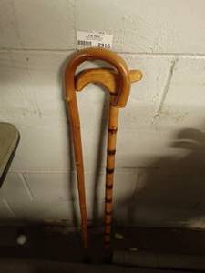 lot 2916 image: Lot of 2 Wooden Canes