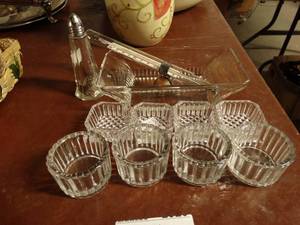 lot 2923 image: Lot of Salt Dippers, Cooking Thermometer, and Others