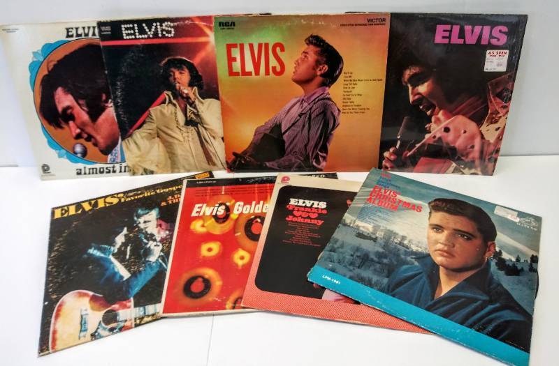 lot 9553 image: 8 Vintage Elvis Presley Albums  Christams Album, Frankie & Johnny & More
