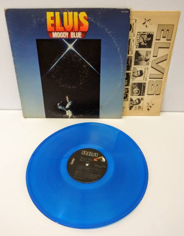 lot 9557 image: Elvis Presley Colored Vinyl LP  Moody Blue 1977 RCA