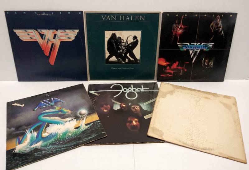 lot 9579 image: 6 Vintage Albums  3 - Van Halen, Foghat, Jethro Tull, & Asia