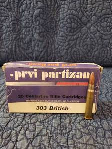 lot 9031 image: British 303 Rifle Shells - Partial Box